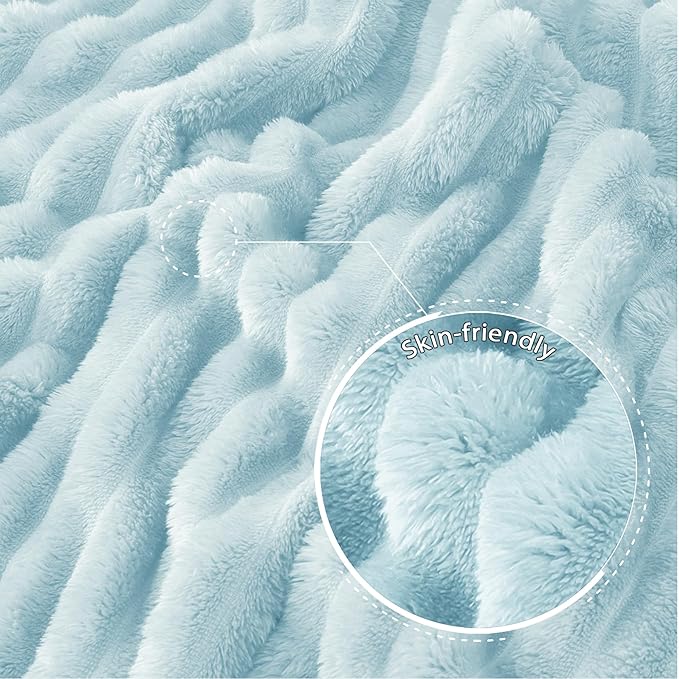 Exclusivo Mezcla King Size Flannel Fleece Blanket, Super Soft Striped Jacquard - Image 5
