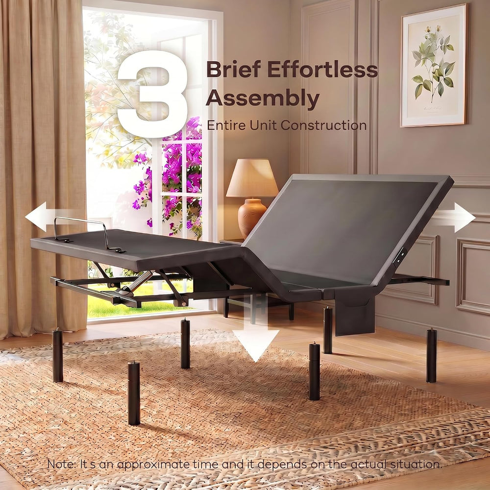 Marsail Adjustable Bed Frame Queen Electric Adjustable Bed Base with Remote&a...