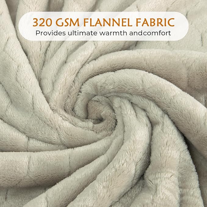 TOONOW Fleece Blanket Textured Fuzzy Plush Throw Blanket Twin Size 60" x 80" - Image 4