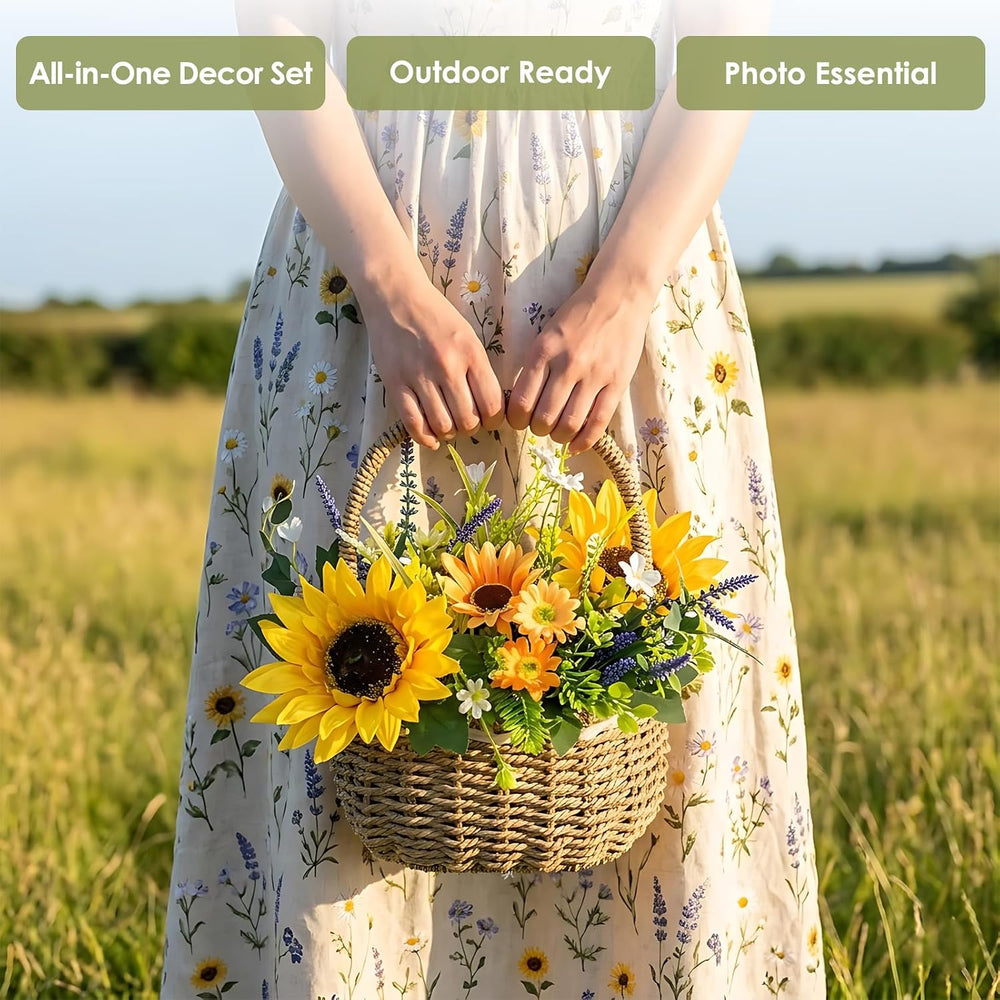 Sunflowers Artificial Flowers, Spring/Summer Flower Centerpieces for Tables S...