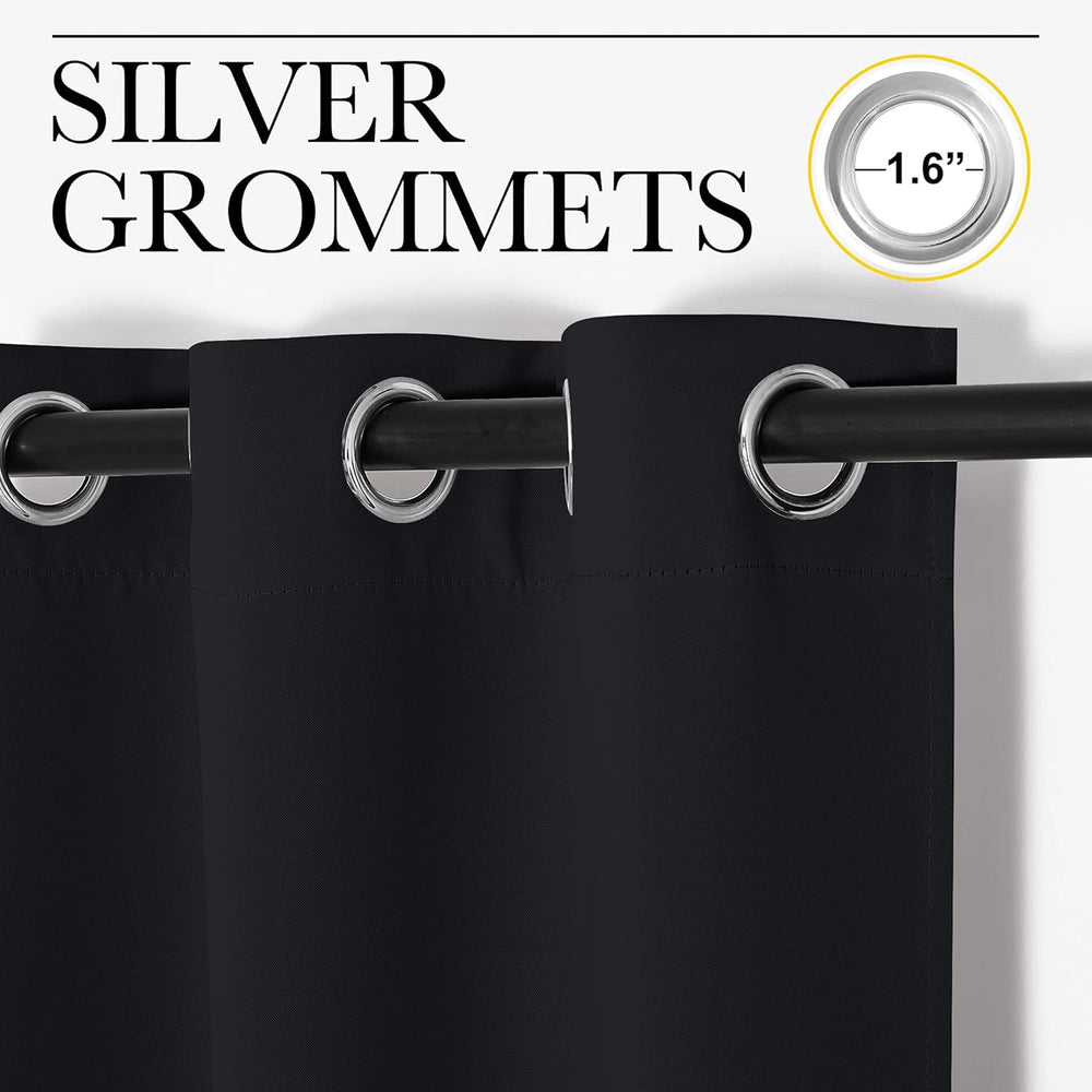 NICETOWN Black Blackout Curtains for Living Room 66" w x 80" L 2 Pa...