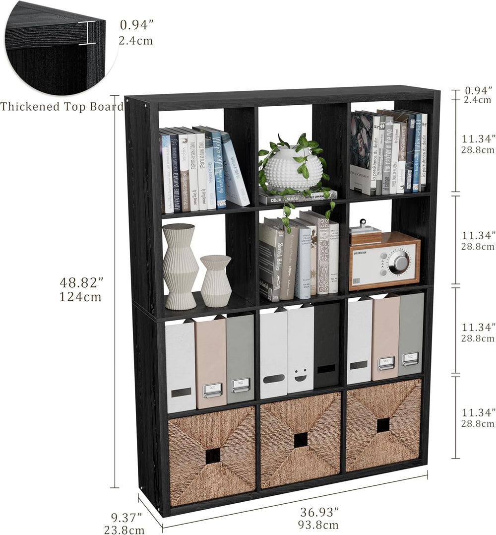 Cube Storage Organizer Bookcase, Decorative 11 inch Open Back Cubical Shelf w...