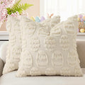 decorUhome Easter Beige Egg Pillow Covers 18x18 Inch Set of 2, Soft Plush Faux by decorUhome