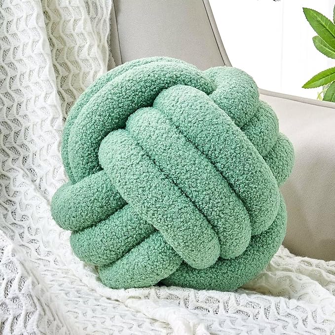 Uvvyui Knot Pillow Ball, Soft Home Decorative Pillows, Round Throw Pillow by Uvvyui
