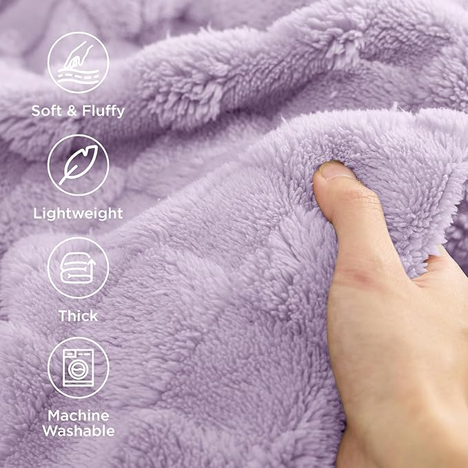 Bedsure GentleSoft Lavender Fog Throw Blanket - Image 3