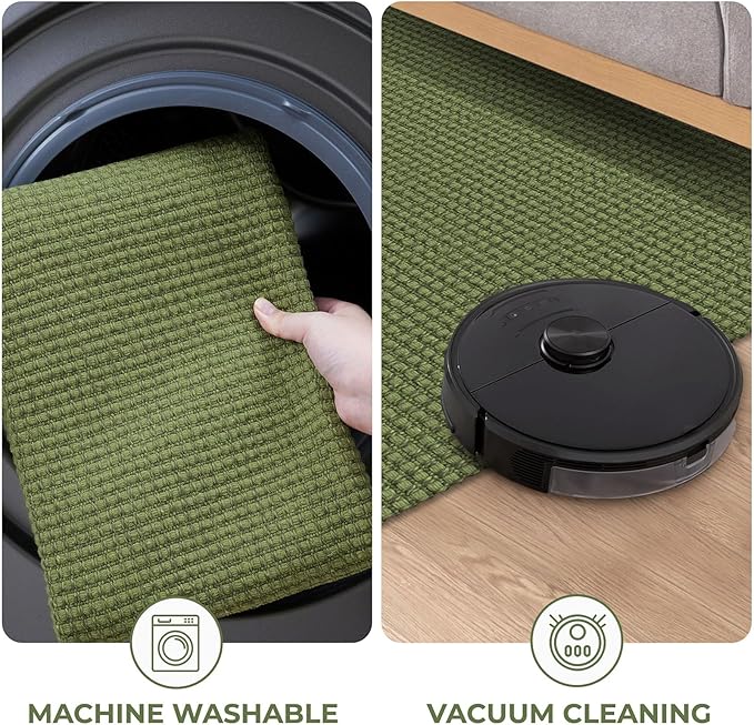 KOZYFLY Washable Area Rug 5x7 ft Rubber Backed Non Slip Rugs - Image 7