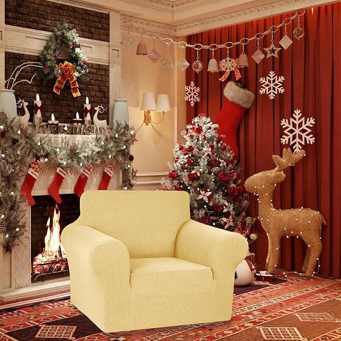 KEKUOU Stretch Single Sofa Slipcover 1 Piece Couch Sofa Cover Furniture - Image 2