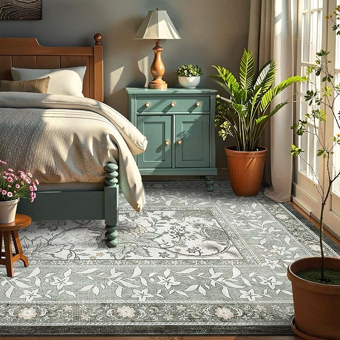 GarveeHome Provence 6x9 Area Rugs, Botanical Grove Soft Cottagecore Non-Slip - Image 2