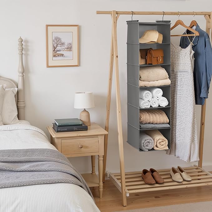 GRANNY SAYS 6 Shelf Hanging Closet Organizers and Storage, Collapsible Closet - Image 7