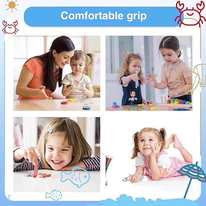 3 Pcs Silicone Mini Tongs 5.5 Inch 3 Colors Small Toddler Tongs, Silicone - Image 6