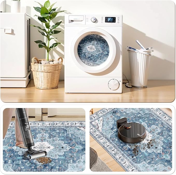 SERISSA Area Rug 3x5 Boho Blue Rugs - Image 3