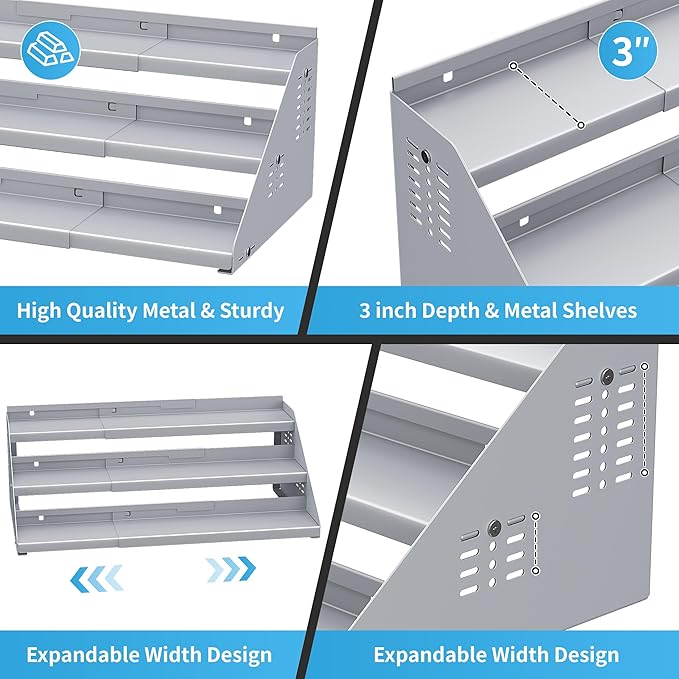 BOIVSHI Spice Rack Organizer, Metal Spice Rack Organizer