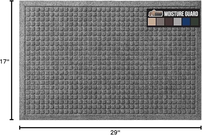 GORILLA GRIP® Ultra Absorbent Front Door Mat Outside Entrance, Traps Dirt and - Image 2