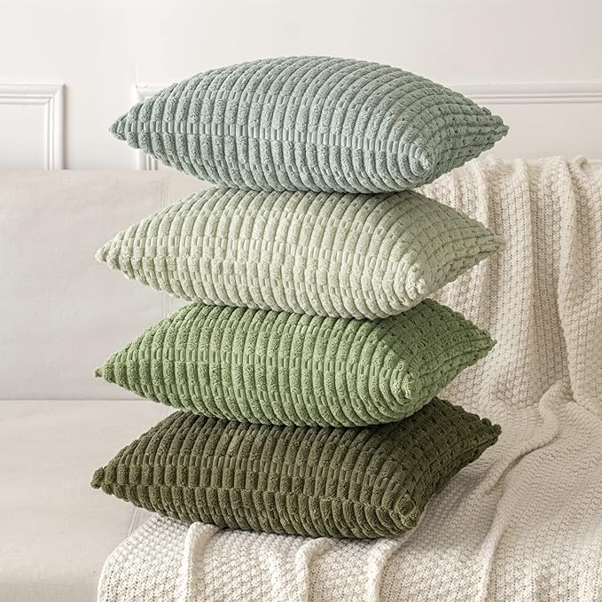 MIULEE Pack of 2 Spring Corduroy Decorative Throw Pillow Covers 18x18 Inch Soft - Image 7