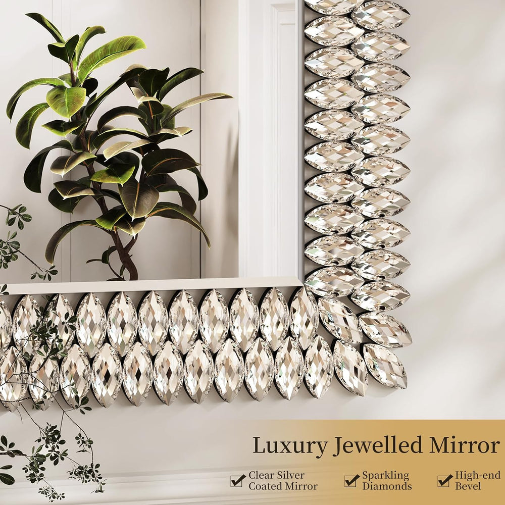 Kelly Miller 28"x40" Jeweled Luxury Rectangle Decorative Wall Mirror