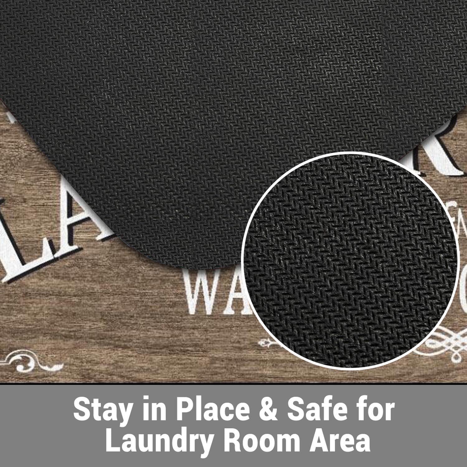 Non Slip Laundry Room Rug - Farmhouse Kitchen Floor Mat -Laundry Room Rug- Runner Decor -Washable Floor Carpet for Washroom Mudroom Kitchen Bathroom Hallway-20 x59