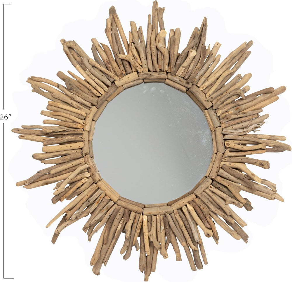 Creative Co-Op Driftwood Sunburst Mirror