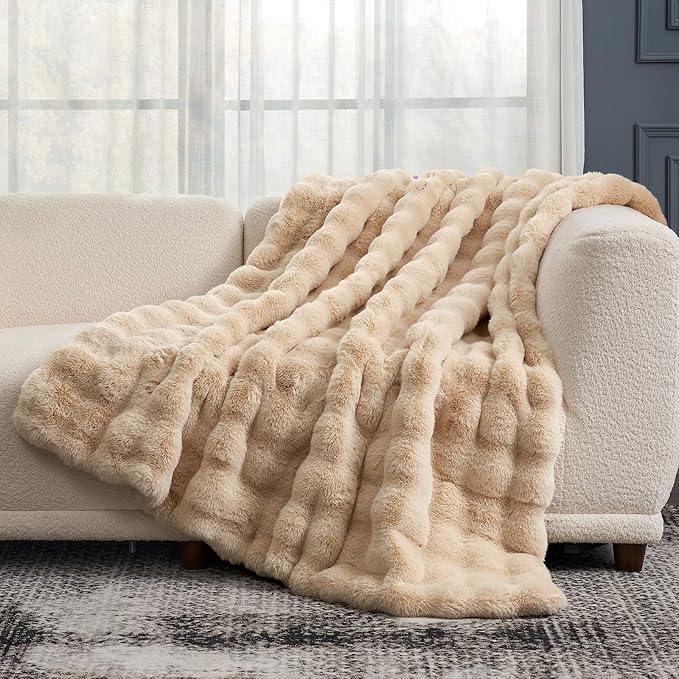 Cozy Bliss Faux Fur Throw Blanket