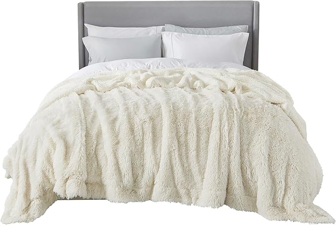 Bedsure GentleSoft Fluffy Cream King Size Blanket - Image 8