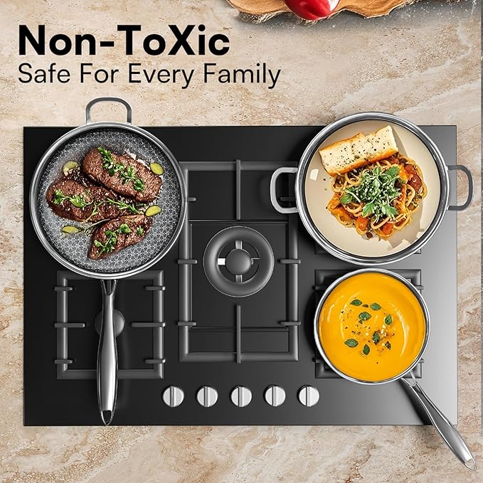 Non Stick Frying Pans with lid, 8 inch Hybrid Frying Pans Nonstick, non stick - Image 3