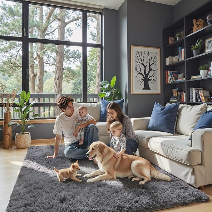 Rugs for Living Room 6x9, Alfombras para Salas Shag Large Plush Soft Area Rug - Image 3