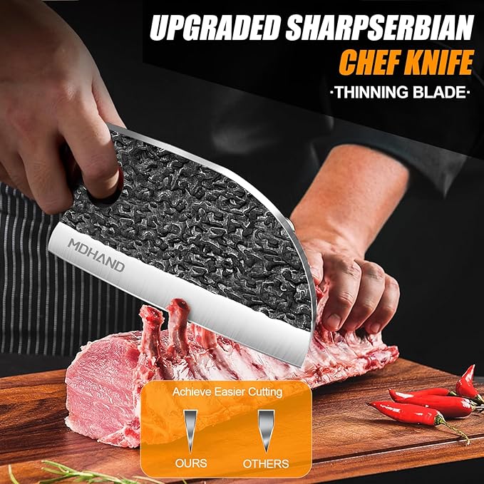 MDHAND Butcher Knife Set, Sharp Meat Cleaver Knife & Bone Chopper Knives ...