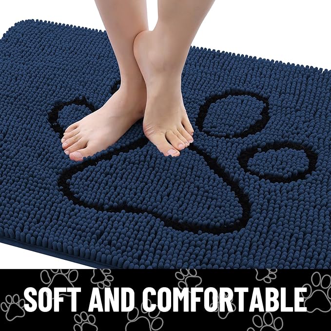 Smiry Dog Door Mat for Muddy Paws, Absorbent Dirt Trapper Non Slip Quick Dry - Image 3