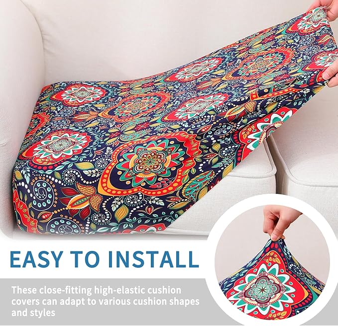 hyha Printed Couch Cushion Covers, Floral Sofa Covers Washable - Image 4