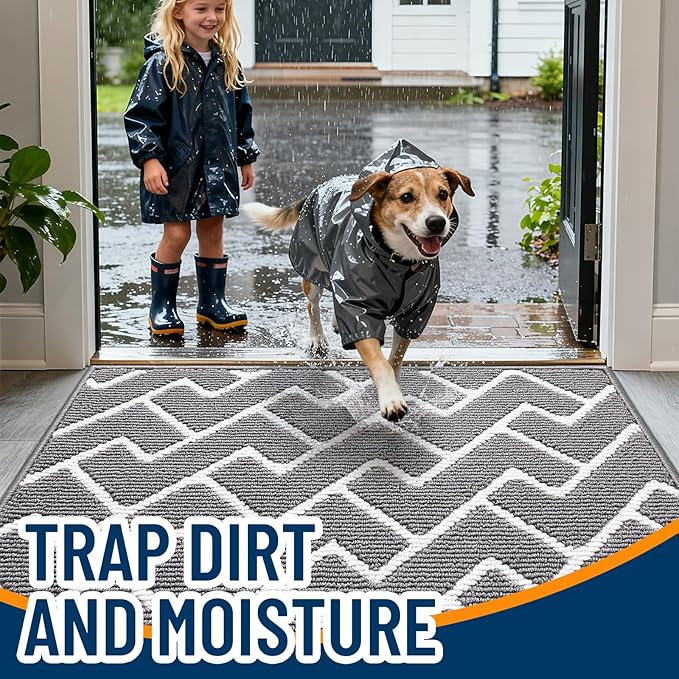 OLANLY Front Door Mat, Non-Slip Rubber Backing, Dirt Resistant and Absorbent - Image 2
