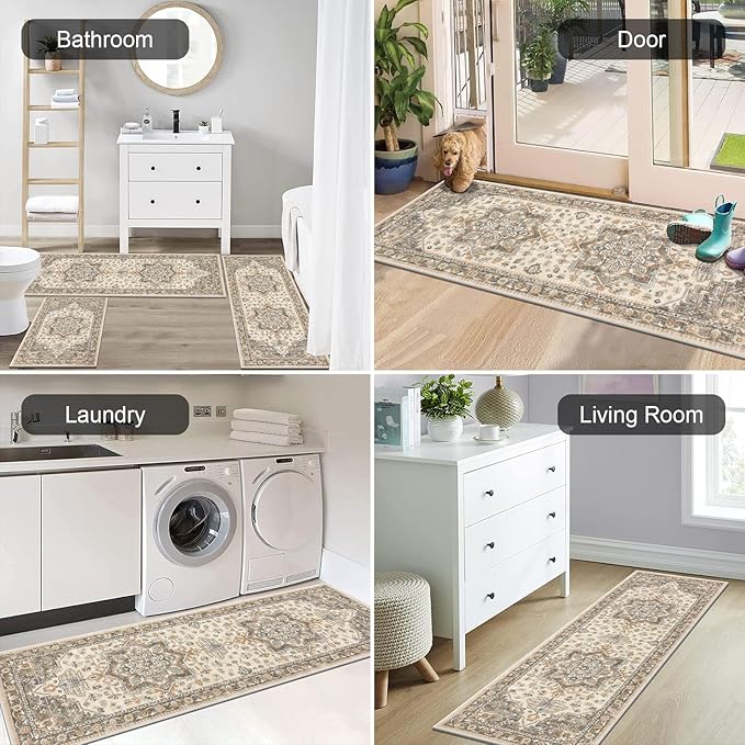 HEBE Boho Kitchen Rug Sets 3 Piece - Image 6