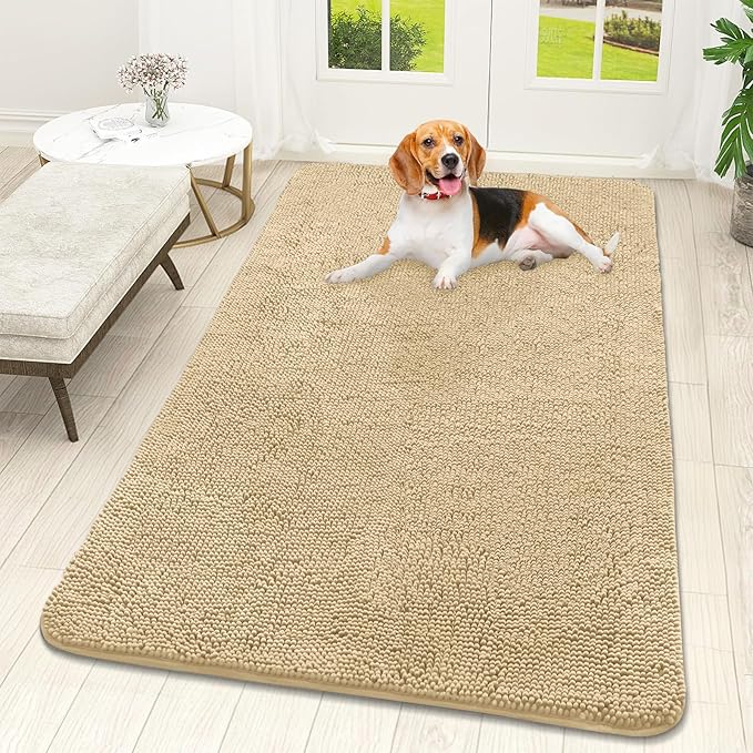 OLANLY Dog Door Mat for Muddy Paws 59x32, Absorbs Moisture and Dirt, Absorbent by OLANLY