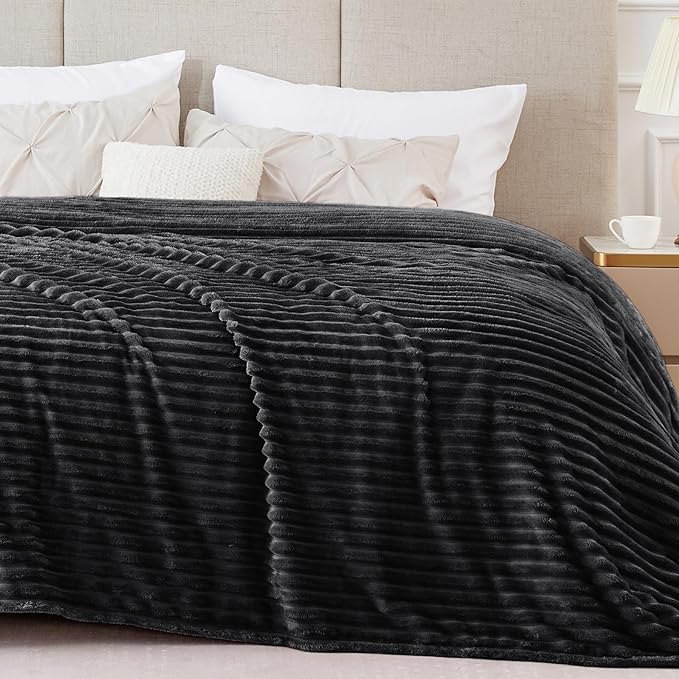 BEDELITE Fleece Blanket King Size – 3D Ribbed Jacquard Soft and Warm Decorative by BEDELITE
