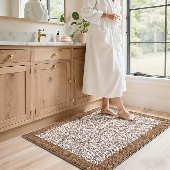 48x32 Large Bathroom Rugs Washable Non Slip, Coffee Bath Mat - Image 3