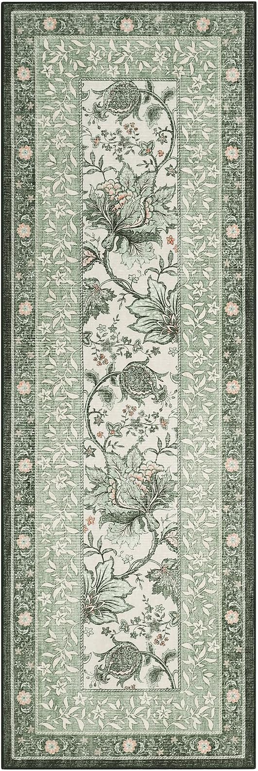 GarveeHome Sage Green 2.5 x 8 Washable Kitchen Runner Rugs Non Slip Provence - Image 7