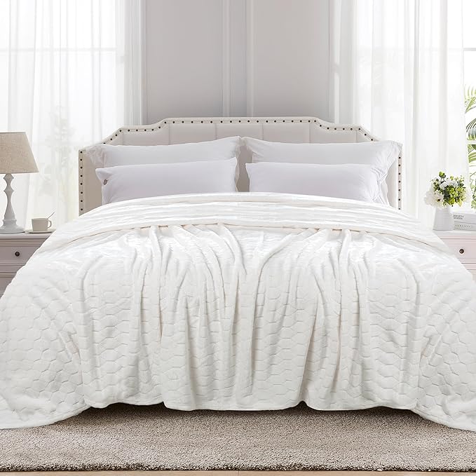 TOONOW Fleece Bed Blanket Queen Size 90x90 inches, Super Soft Fluffy Fuzzy by TOONOW