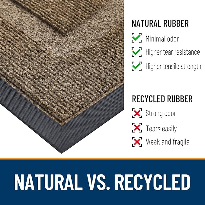 OLANLY Half Circle Door Mat Indoor Outdoor Entrance Welcome, Waterproof - Image 4