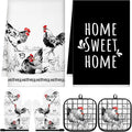 Leinuosen 6 Ink Rooster Farmhouse Kitchen Decor Dish Towels Oven Mitts and Pot by Leinuosen