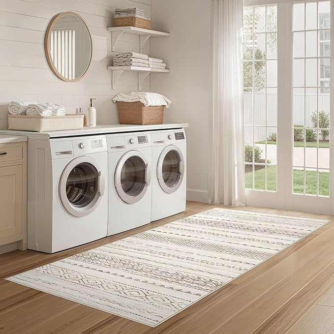 Nakagishi Runner Rug Kitchen Washable Rugs: 2x6 Non-Slip Boho Soft Modern Stain - Image 6