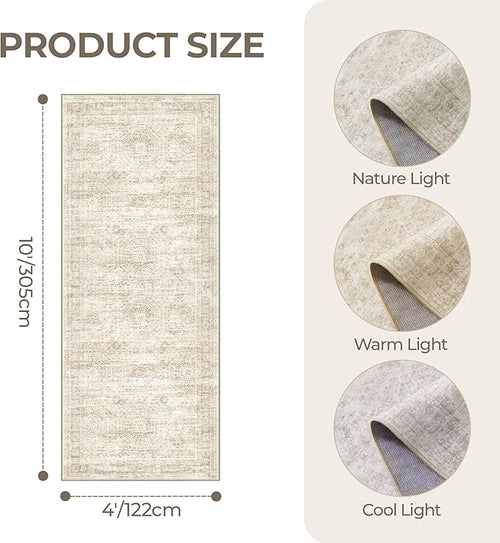 4x10 Runner Rug, Washable Hallway Runner Rug - Image 2
