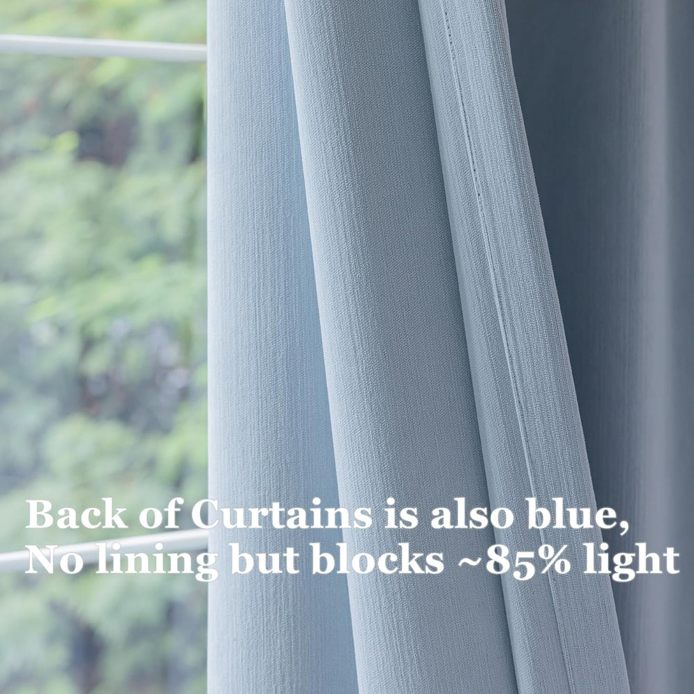 VisionaryHomeDesign X Kinsey Walsh Blue Cotton Blend Curtains 50Wx96L