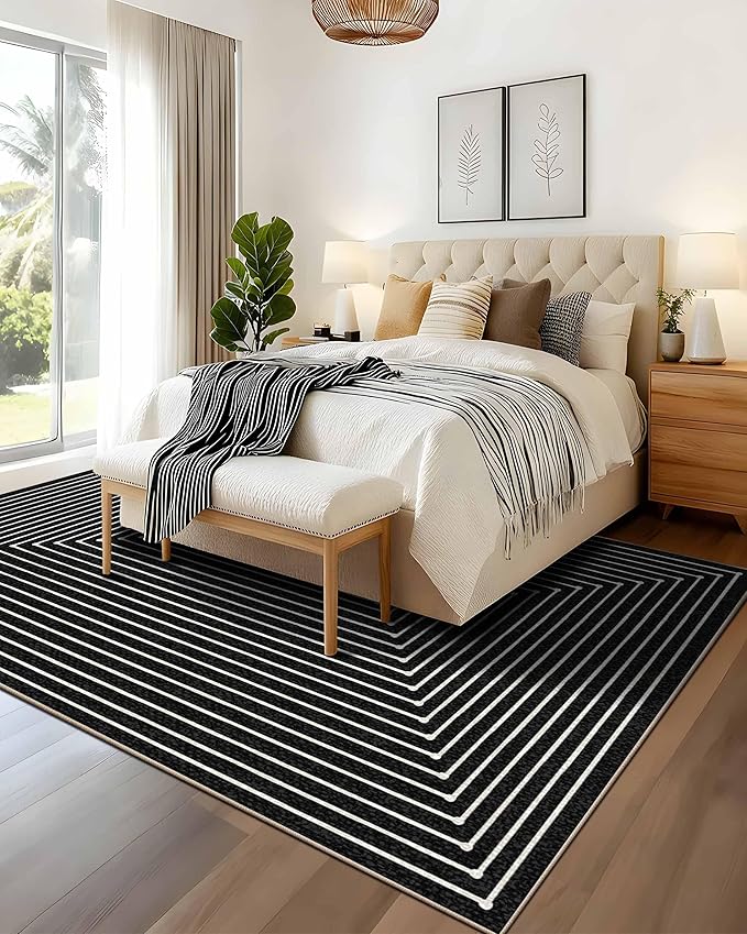 Latte&Fog 8x10 Area Rugs for Living Room, Large Modern Abstract Washable Rug - Image 4