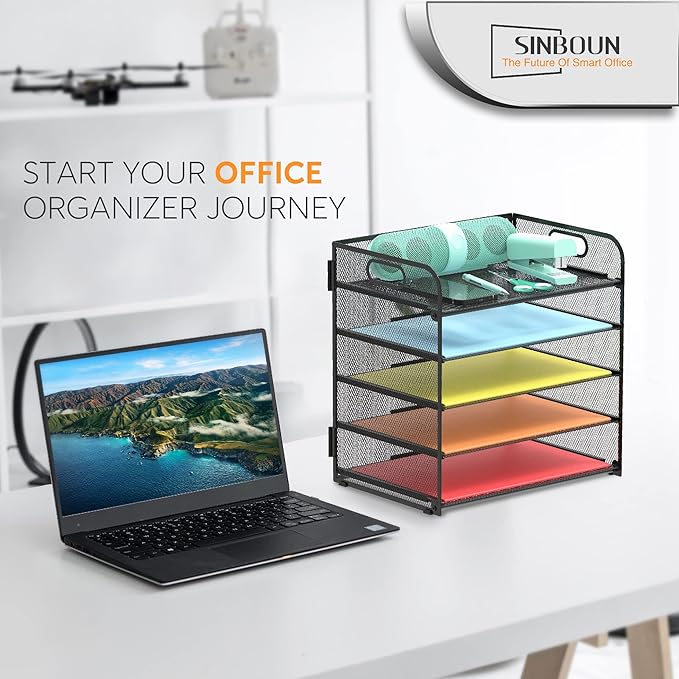 2 Pack Letter Tray 5-Tier Desk Organizer File Paper Holder - Image 5
