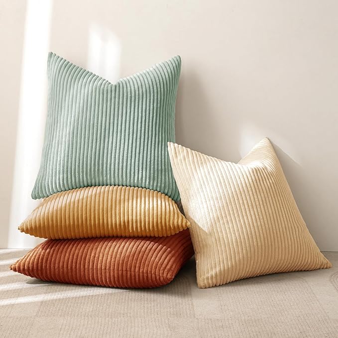 MIULEE Boho Farmhouse Throw Pillow Covers 18x18 Inch Set of 4 Summer Modern - Image 4