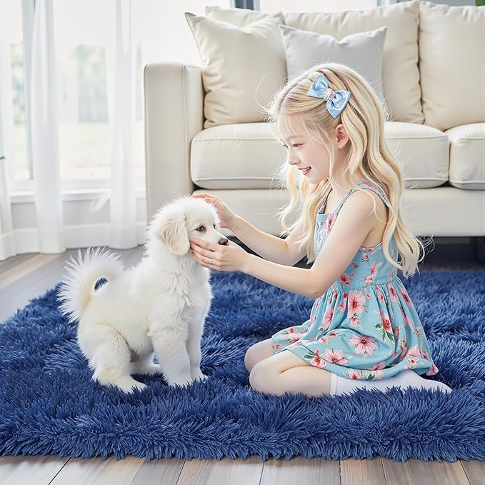 Area Rugs 9x12 Living Room, Shaggy Carpet Soft Plush Furry Bedside Rug Large - Image 8