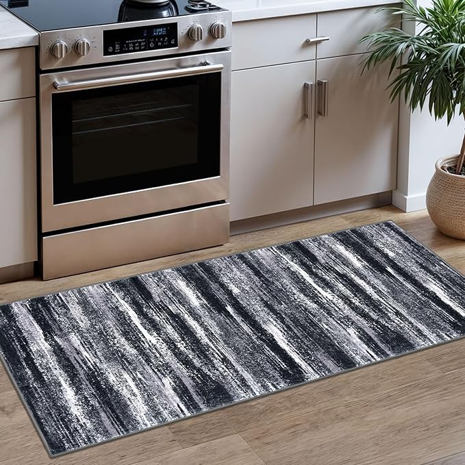 Lansny Modern Abstract Runner Rug 2x5 by lansny