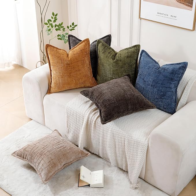 HPUK Fall Chenille Soft Throw Pillow Covers 18x18 Set of 2, Accent Cushion - Image 6