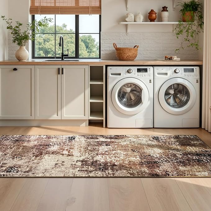 2x6 Brown Rug Runners for Hallways Kitchen Runner Rug Non Slip Washable Coffee - Image 5