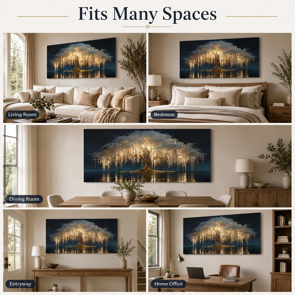 MBFKVFE Large Tree of Life Canvas Wall Art, 20x40 Inch