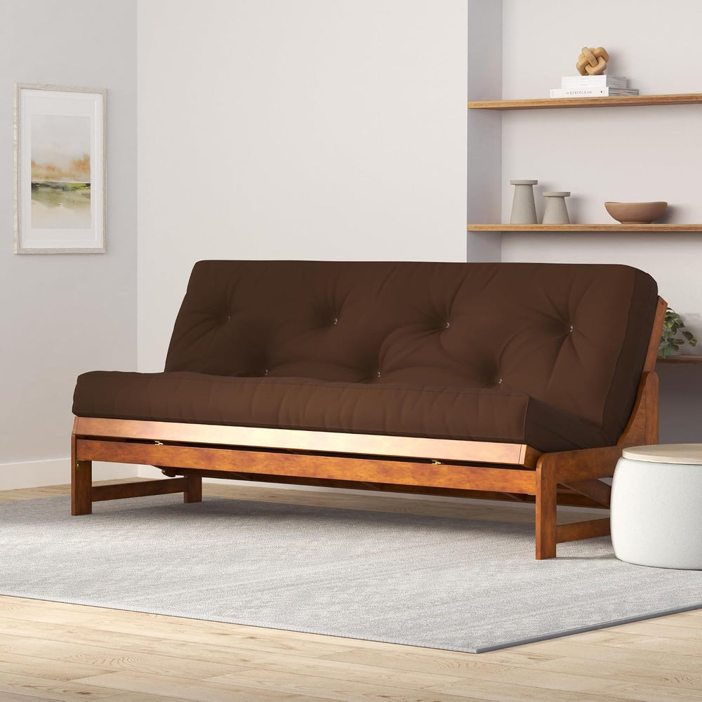 Arden Futon Set - Queen Size, Frame, 8" Mattress, Microfiber Sussex Fudg...