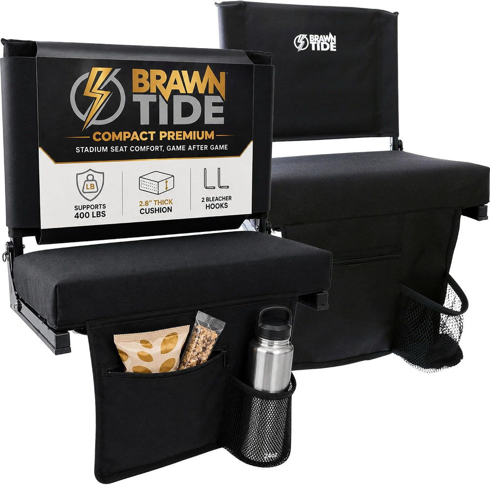 BRAWNTIDE Compact Premium Stadium Seat - Built for Long Days on Bleachers